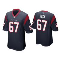 Men Houston Texans #67 Charlie Heck Navy Game Jersey