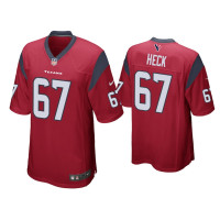 Men Houston Texans #67 Charlie Heck Red Game Jersey