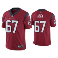 Men Houston Texans #67 Vapor Limited Charlie Heck Texans Red Jersey