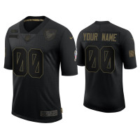 Men Houston Texans #00 Custom Black 2020 Salute to Service Limited Jersey