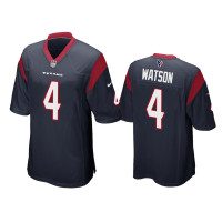 Men Houston Texans #4 Deshaun Watson Navy Game Jersey