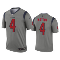 Men Houston Texans #4 Deshaun Watson Gray Inverted Legend Jersey