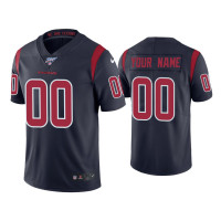 Men Houston Texans #00 Custom 100th Season Navy Color Rush Jersey