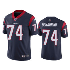 Men Houston Texans #74 100th Season Max Scharping Navy Limited Jersey