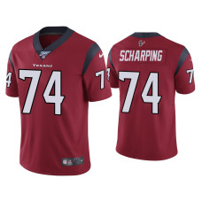 Men Houston Texans #74 Max Scharping 100th Season Red Vapor Limited Jersey