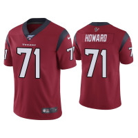 Men Houston Texans #71 Tytus Howard 100th Season Red Vapor Limited Jersey