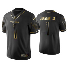 Men Houston Texans #1 Golden Edition Vapor Limited Texans Lonnie Johnson Jr. Black Jersey