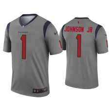 Men Houston Texans #1 Lonnie Johnson Jr. Gray Inverted Legend Jersey