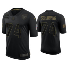 Men Houston Texans #74 Max Scharping Black 2020 Salute to Service Limited Jersey