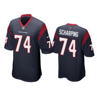 Men Houston Texans #74 Max Scharping Navy Game Jersey