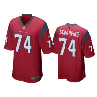 Men Houston Texans #74 Max Scharping Red Game Jersey