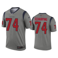 Men Houston Texans #74 Max Scharping Gray Inverted Legend Jersey