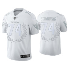 Men Houston Texans #74 Max Scharping White Platinum Limited Jersey