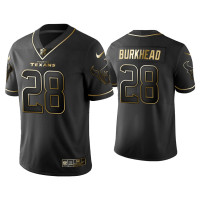 Men Houston Texans #28 Golden Edition Vapor Limited Texans Rex Burkhead Black Jersey