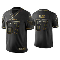 Men Houston Texans #67 Golden Edition Vapor Limited Texans Charlie Heck Black Jersey