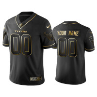 Men Houston Texans #00 2019 Golden Edition Vapor Untouchable Limited Custom Black Jersey