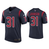 Men Houston Texans #31 Color Rush Legend David Johnson Navy Jersey