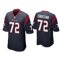 Men Houston Texans #72 Geron Christian Navy Game Jersey