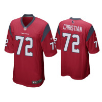 Men Houston Texans #72 Geron Christian Red Game Jersey