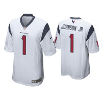 Men Houston Texans #1 Lonnie Johnson Jr. White Game Jersey