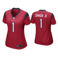 Women Houston Texans #1 Lonnie Johnson Jr. Red Game Jersey