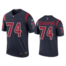 Men Houston Texans #74 Color Rush Legend Max Scharping Navy Jersey