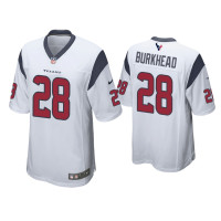 Men Houston Texans #28 Rex Burkhead White Game Jersey