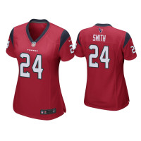 Women Houston Texans #24 Tremon Smith Red Game Jersey