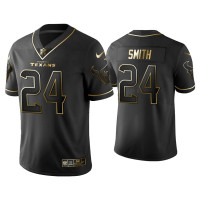 Men Houston Texans #24 Golden Edition Vapor Limited Texans Tremon Smith Black Jersey