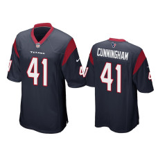 Men Houston Texans #41 Zach Cunningham Navy Game Jersey