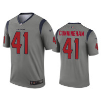 Men Houston Texans #41 Zach Cunningham Gray Inverted Legend Jersey